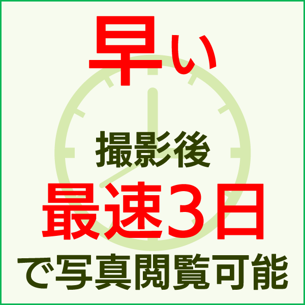 撮影後最速5日で写真閲覧可能